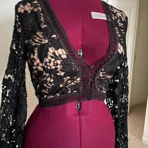 Forever 21 Black and Beige Lace Top